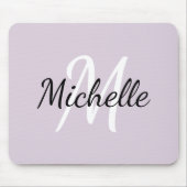 Modernes Girly Violet Monogramm Initial + Name Mousepad (Vorne)
