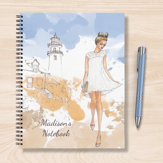 Modernes Giro Watercolor Sketchbook Personalisiert Notizblock