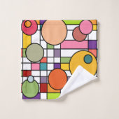 Modernes Gitter Mitte des Jahrhunderts Badhandtuch Set (Waschlappen)