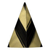 Modernes Glam Black & Gold Paint Stroke Strike Par Partyhütchen (Rückseite)