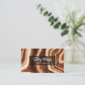 Modernes Glam Chic Gold Abstrakt Agate Muster Visitenkarte (Stehend Vorderseite)