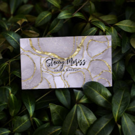 Modernes Glam Chic Gold Abstraktes Niedliches Scri Visitenkarte