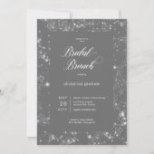 Modernes Glam Diamond Frame Bridal Brunch Einladung (Vorderseite)