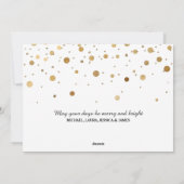 Modernes Glam Gold Confetti Foto Weihnachten (Rückseite)