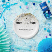 Modernes Glam Gold Silver Black Eyelashes Schönhei Pappteller (Party)