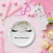 Modernes Glam Gold Silver Black Eyelashes Schönhei Pappteller (Party)