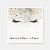 Modernes Glam Gold Silver Black Eyelashes Schönhei Serviette (Vorderseite)