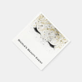 Modernes Glam Gold Silver Black Eyelashes Schönhei Serviette (Ecke)