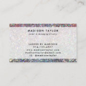 Modernes Glam Holographic Glitzer Sparkle Monogram Visitenkarte (Rückseite)