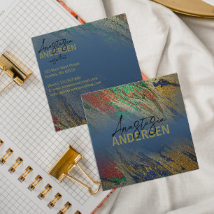 Modernes Glam Luxus Stilvoll Abstrakter Glitzer Quadratische Visitenkarte