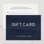 Modernes Glam Navy Blue und Silver | Geschenkkarte (Vorne/Hinten)