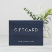 Modernes Glam Navy Blue und Silver | Geschenkkarte (Stehend Vorderseite)