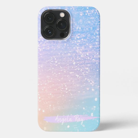 Modernes Glam Pastel Glitzer iPhone Case Hülle (Rückseite)