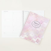 Modernes Glam Pink Silver Persönlicher Name Planer (Anzeige)