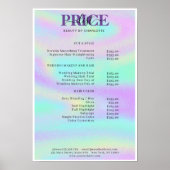 Modernes Glam-Preislisten-Poster Poster (Vorne)