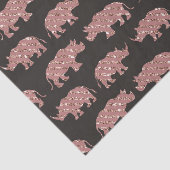 Modernes Glam Rose Gold Glitzer gestreift Rhinos Seidenpapier (Ausschnitt)