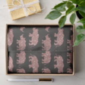 Modernes Glam Rose Gold Glitzer gestreift Rhinos Seidenpapier (Geschenk)