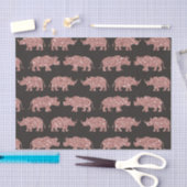 Modernes Glam Rose Gold Glitzer gestreift Rhinos Seidenpapier (Handwerk)