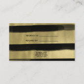 Modernes Glam Schwarz & Gold Pinselspitze Empfehlungskarte (Rückseite)
