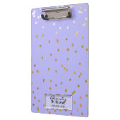 Modernes Glam Schwarz & Gold Pinselstriche Stricks Klemmbrett (Links)