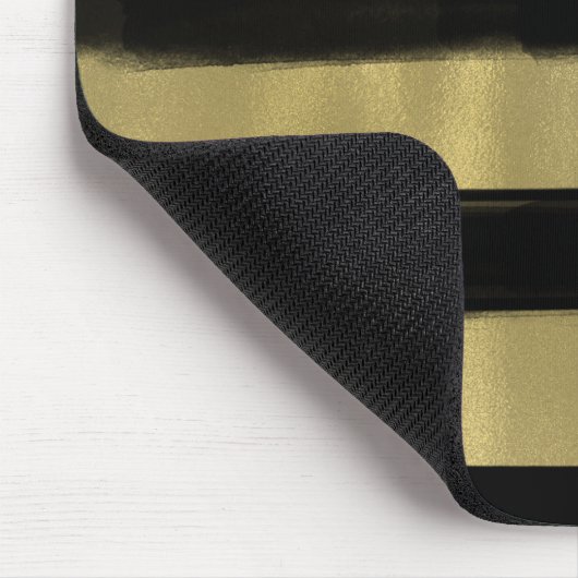 Modernes Glam Schwarz & Gold Pinselstriche Stricks Mousepad (Ecke)