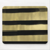 Modernes Glam Schwarz & Gold Pinselstriche Stricks Mousepad (Vorne)