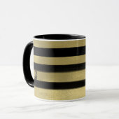 Modernes Glam Schwarz & Gold Pinselstriche Stricks Tasse (Vorderseite Links)