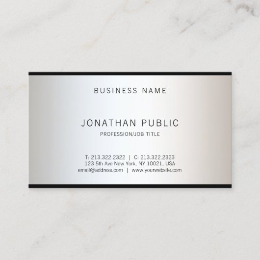 Modernes Glam Stilvolles Design Beruflich Top Schl Visitenkarte (Vorderseite)