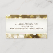 Modernes Glamour Beruflich Bokeh Visitenkarte (Rückseite)