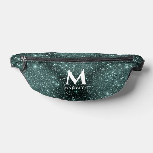 Modernes Glamour Galaxy Glitzer Monogram Bauchtasche (Ablage )