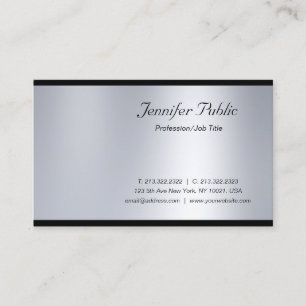 Modernes Glamour Script Silver Luxury Modisch Visitenkarte