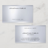 Modernes, glamouröses Silber-Look Elegant Einfach  Visitenkarte (Vorne/Hinten)