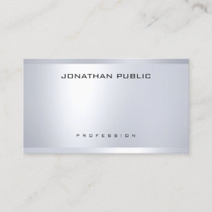 Modernes, glamouröses Silber-Look Elegant Einfach  Visitenkarte