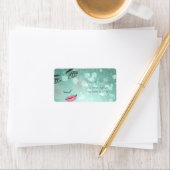 Modernes glamouröses, stilvolles Green, Bokeh, Gir Adressaufkleber (Insitu)