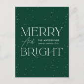 Modernes, glänzend grünes Non-Foto Feiertagspostkarte (Vorderseite)