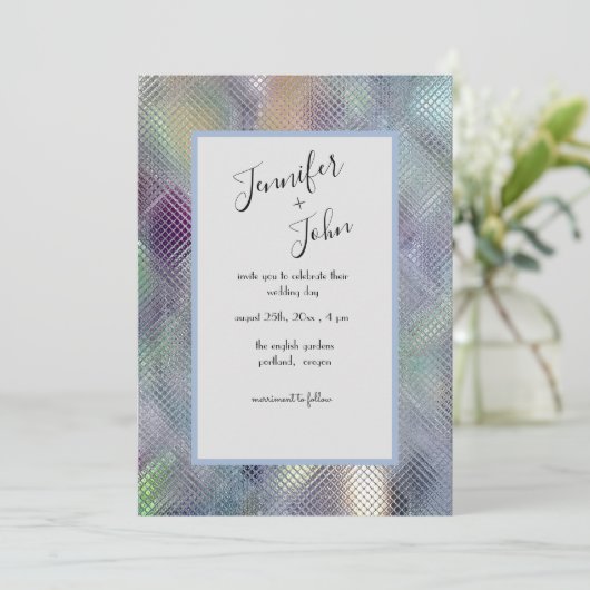 Modernes, glänzendes Glass-Look Einladung zur Hoch (Stehend Vorderseite)