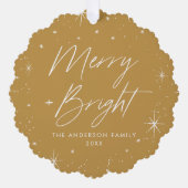 Modernes, glänzendes Gold Holiday Foto Ornament Karte (Vorderseite)