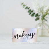 Modernes, glänzendes, holografisches Shimmer-Make- Visitenkarte (Stehend Vorderseite)