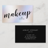 Modernes, glänzendes, holografisches Shimmer-Make- Visitenkarte (Vorne/Hinten)