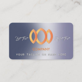 Modernes, glänzendes, metallisches Blaues Lila Tem Visitenkarte