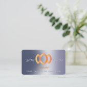 Modernes, glänzendes, metallisches Blaues Lila Tem Visitenkarte (Stehend Vorderseite)