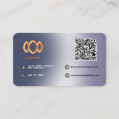 Modernes, glänzendes, metallisches Blaues Lila Tem Visitenkarte (Rückseite)