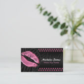 Modernes glattes Lippenzebra-Monogramm bilden Visitenkarte (Stehend Vorderseite)