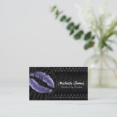 Modernes glattes Lippenzebra-Monogramm bilden Visitenkarte (Stehend Vorderseite)