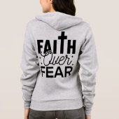 Modernes GLAUBWÜRDIGKEIT ÜBER ANGST Hoodie (Rückseite)