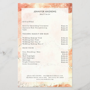 Modernes Glitter-Salon-Preisliste Flyer