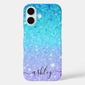 Modernes Glitterblau und Lila Case-Mate iPhone Hülle (Rückseite)