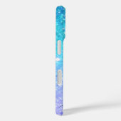 Modernes Glitterblau und Lila Case-Mate iPhone Hülle (Rückseite / Rechts)