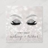 Modernes Glittery Bokeh,Imitate Lashes,Makeup Quadratische Visitenkarte (Vorderseite)