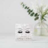 Modernes Glittery Bokeh,Imitate Lashes,Makeup Quadratische Visitenkarte (Stehend Vorderseite)